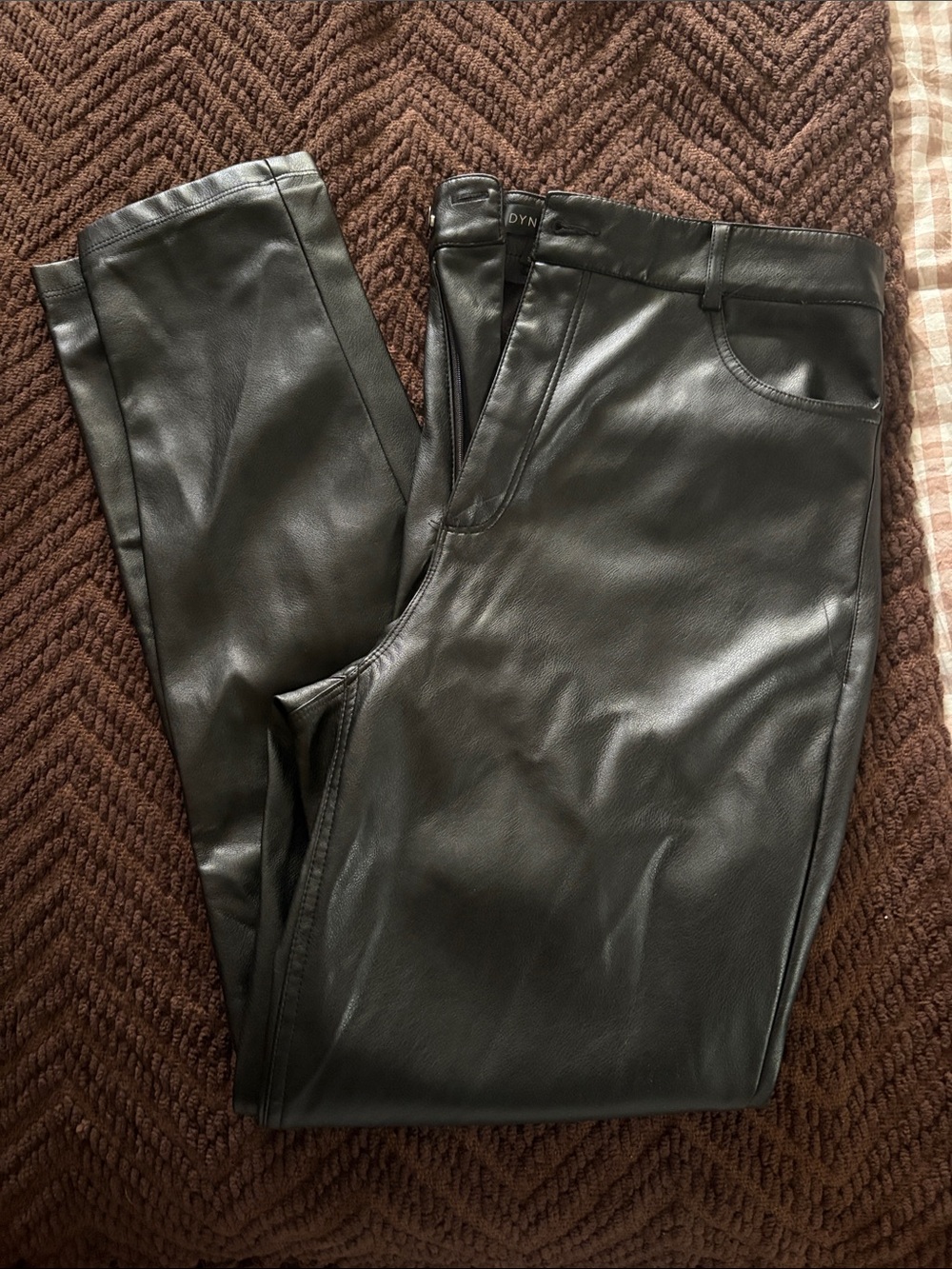 Black Faux Leather Slim leg Pants